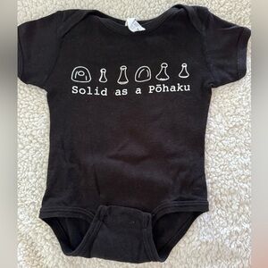 Solid as a pohaku. Black onesie 12 months